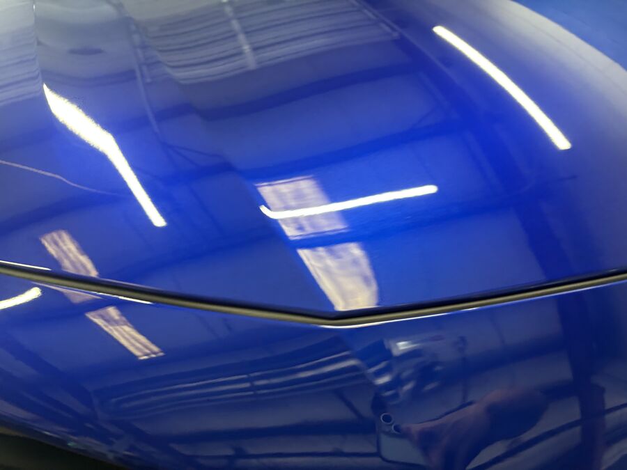 Glossy detailed paint finish close-up
